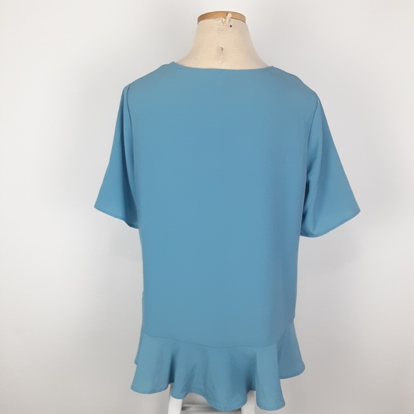Plus Size Blue Boutique Ruffle Peplum Top - Picture 5 of 9